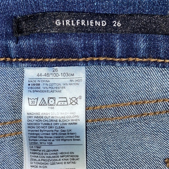 Banana Republic Premium Denim Distressed Girlfriend Blue Jeans Size 26 - Picture 3 of 10